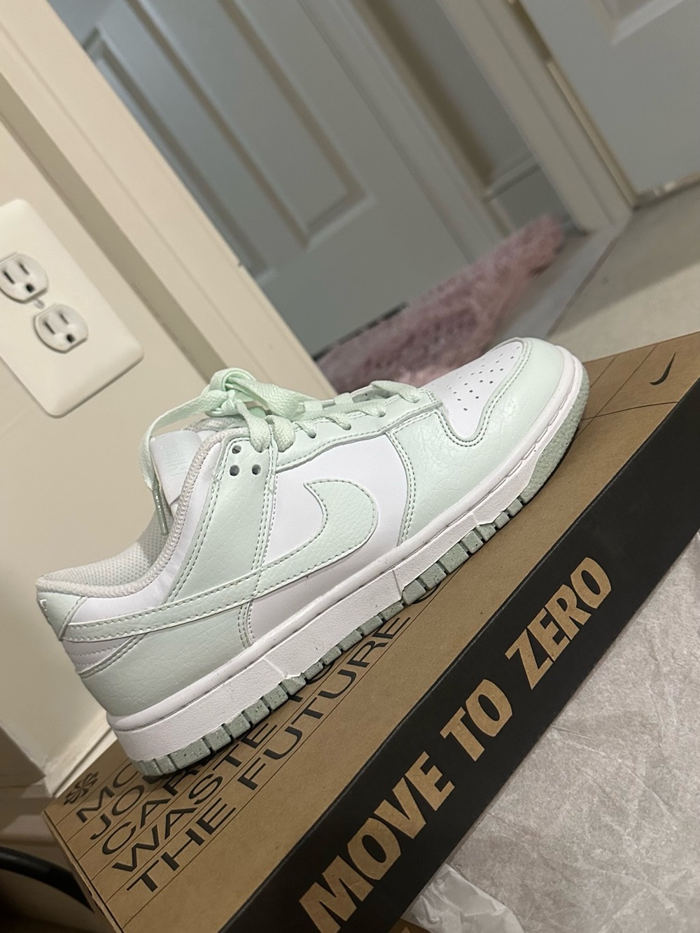 Nike Dunk Low Mint Green and White Sneakers
